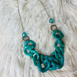 Turquoise Statement Necklace With Earrings Set